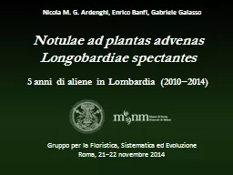 Notulae ad plantas advenas Longobardiae spectantes