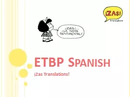 ETBP Spanish  ¡ Zas