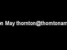 Thornton May thornton@thorntonamay.com