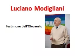 Luciano Modigliani Testimone dell’Olocausto
