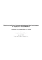 Matrixassisted Laser DesorptionIonization Mass Spectro