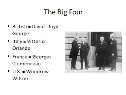 The Big Four British = David Lloyd George