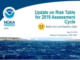 Update on Risk Table for 2019 Assessment Cycle