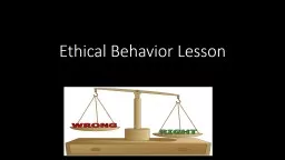 Ethical  Behavior Lesson