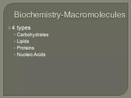 Biochemistry-Macromolecules