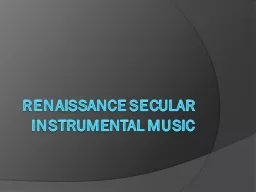 Renaissance Secular Instrumental music