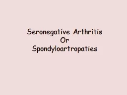 Seronegative  Arthritis
