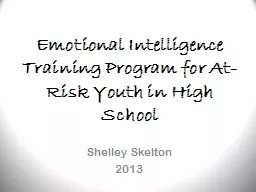 Emotional Intelligence Training Program for At-Risk Youth in High School
