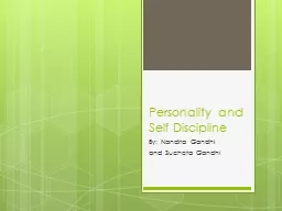 Personality and  S elf Discipline