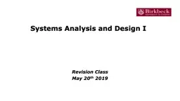 Systems Analysis and Design I