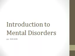 Introduction to Mental Disorders