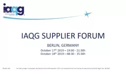 IAQG Supplier Forum