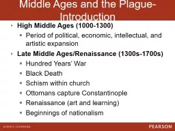 Middle Ages and the Plague-Introduction