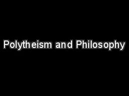 Polytheism and Philosophy