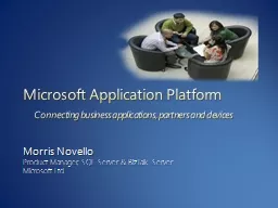 Morris Novello Product Manager, SQL Server & BizTalk Server