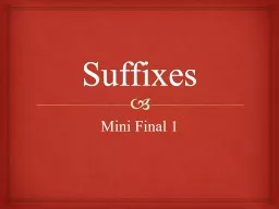 Suffixes Mini Final 1