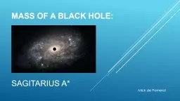 Mass of a Black hole: