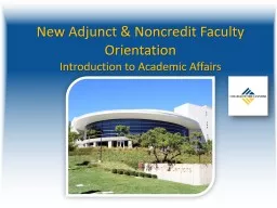 New Adjunct & Noncredit Faculty Orientation