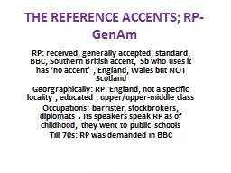 THE REFERENCE ACCENTS; RP-