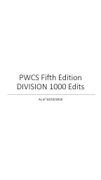 PWCS Fifth Edition DIVISION 1000 Edits