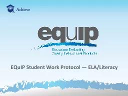 EQuIP Student Work