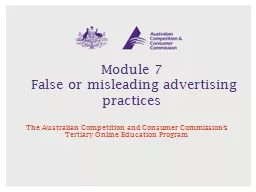 Module  7  False or misleading advertising practices