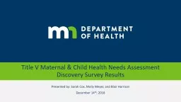 Title V Maternal & Child Health Needs Assessment