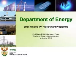 Small Projects IPP Procurement Programme