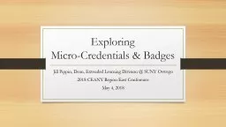Exploring  Micro-Credentials & Badges