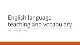 English language teaching and vocabulary