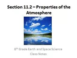Section 11.2 – Properties of the Atmosphere