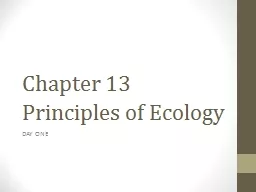 Chapter 13  Principles of Ecology