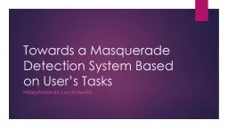 Towards a Masquerade Detection System Based on User’s Tasks