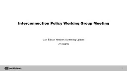 Interconnection Policy Working Group Meeting