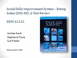 Social Skills Improvement System – Rating Scales (SSIS-RS): A Test Review