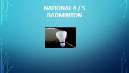 National 4 / 5 BADMINTON