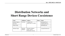 Distribution  Networks