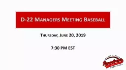 D-22 Managers Meeting Baseball