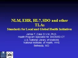 NLM, EHR, HL7, SDO and other TLAs
