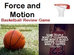 Force and Motion  Basketball Review Game