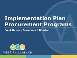 Implementation Plan Procurement Programs