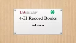 4-H Record Books Arkansas