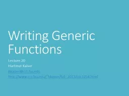Writing Generic Functions