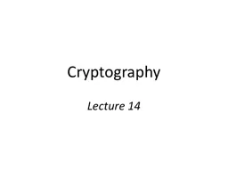 Cryptography Lecture