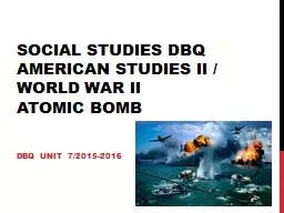 Social Studies DBQ American Studies II /
