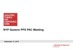 September 13, 2018 NYP Queens PPS PAC Meeting