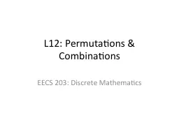 L14: Permutations, Combinations