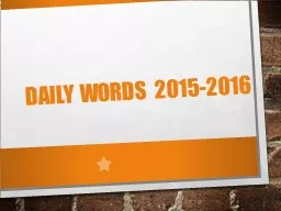 DAILY  WORDS  2015-2016
