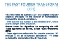 The Fast Fourier  transform