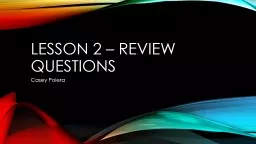 Lesson 2 – Review questions